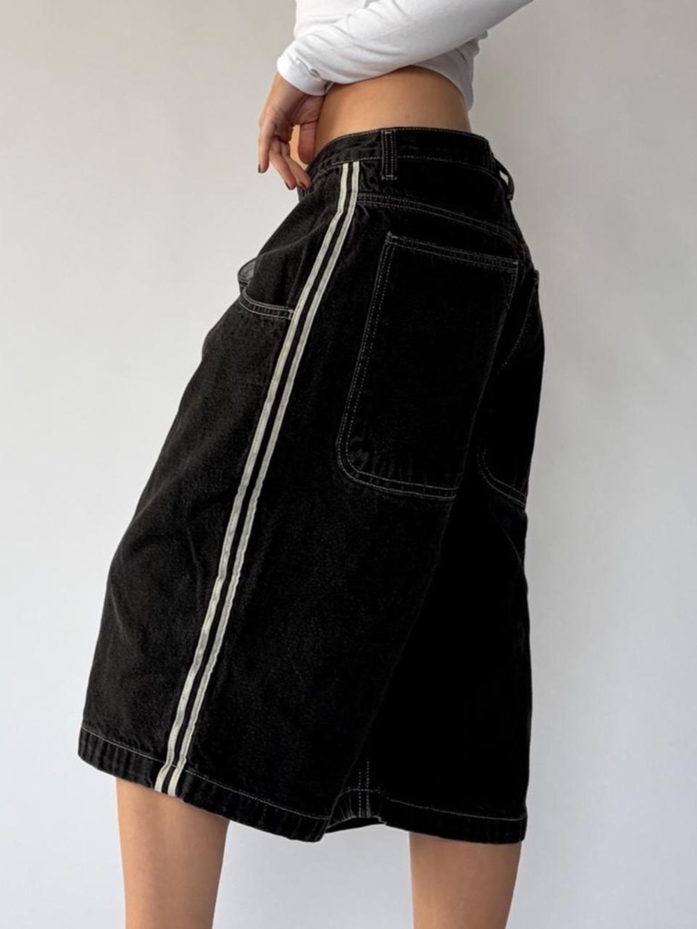 Vintage Jorts Baggy Black Utility 36 - Picture 4 of 5